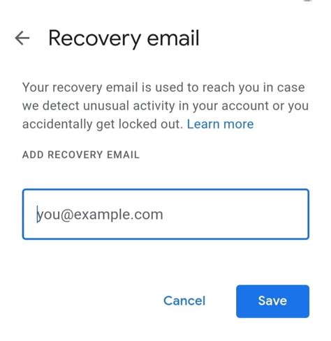 Recovery email .